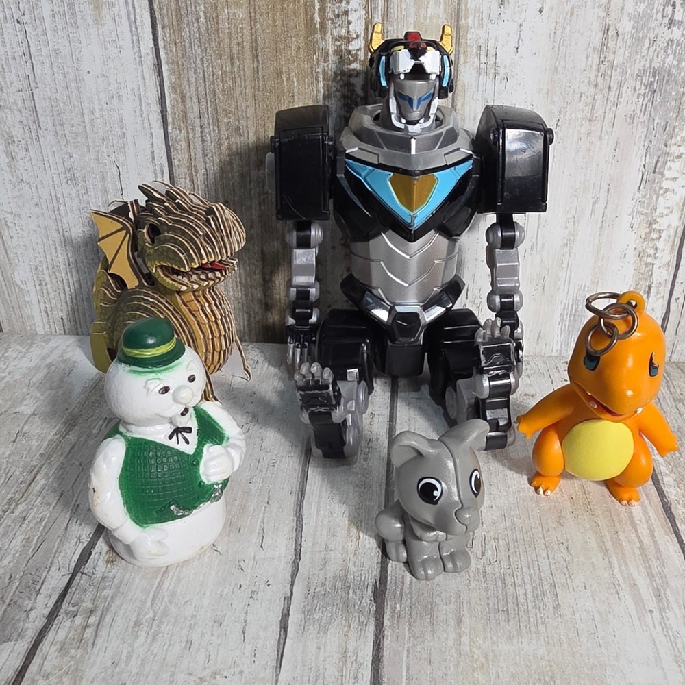 Voltron Black Lion Figure Pokemon Charmander Sam Snowman Dragon Toy Lot 5pc - Picture 2 of 5
